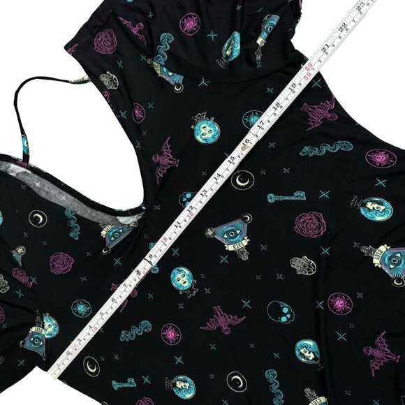 Torrid Disney Haunted Mansion Fluted midi Dress black plus size 1X stretchy nwot - Picture 4 of 15